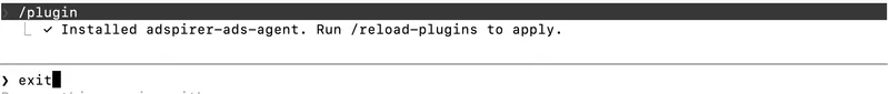Adspirer plugin installed successfully in Claude Code